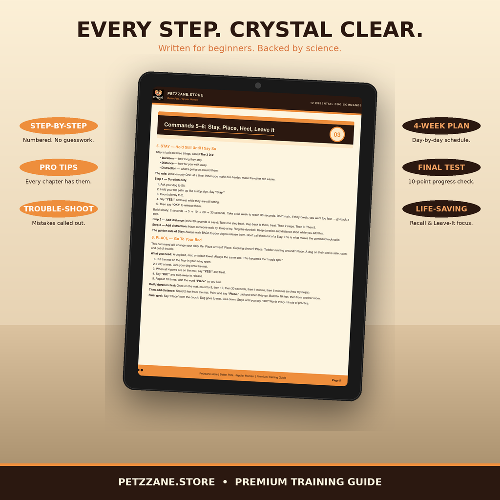 12 Essential Dog Commands - Premium Training Guide PDF | Force-Free Method for Beginners